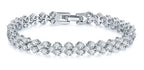 Pulseira Bracelete Prata Com Zircônia Noiva Debutante Luxo