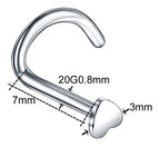 Kit 5 Piercing Nariz Nostril Atacado Coração Estrela Lua Bol