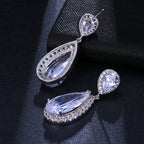 Brinco Noiva Pedra Zirconia Prata Festa Gota Luxo Debutante