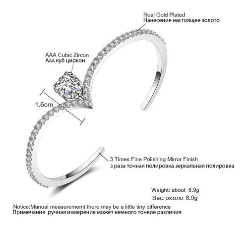 Pulseira Bracelete Prata Com Zircônia Noiva Debutante Gota