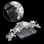 Arranjo Enfeite Cabelo Noiva Prata Strass Perola Barato