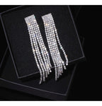 Brinco De Strass Noiva Prata Pendurado Festa Luxo 15 Anos