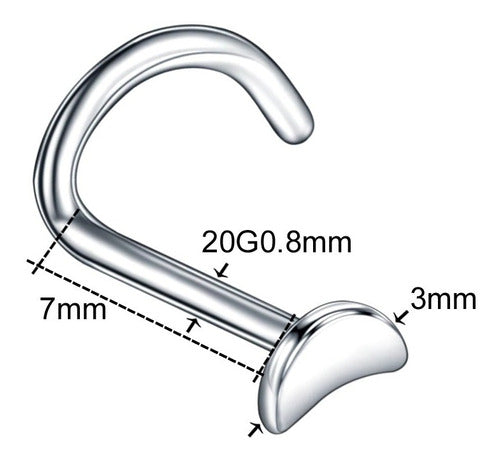 Kit 5 Piercing Nariz Nostril Atacado Coração Estrela Lua Bol