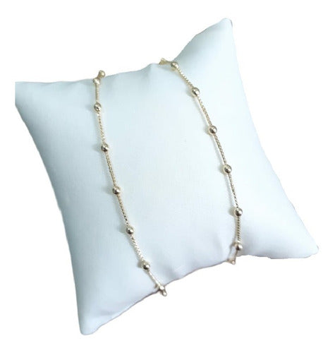 Colar De Bolinhas F. Ouro 18k Dourado Semi Joia 60 Cm