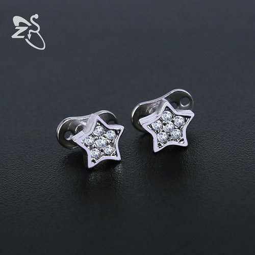 Piercing Microdermal Zirconia Pedra Coração Estrela Cruz Flo