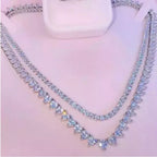 Colar Chocker Pedra Zirconia Coração Riviera Dourado Prata