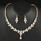 Colar E Brinco Noiva Zircônia Dourado Festa Debutante Luxo