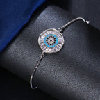 Pulseira Bracelete Prata Com Zircônia Olho Grego Presente
