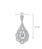 Brinco Noiva Zirconia Prata Formatura Debutante Gota Grande