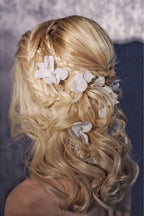 Enfeite Arranjo Tiara Cabelo Noiva Perola Flor Casamento
