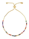 Pulseira Bracelete Pedra Zircônia Colorida Debutante Ajustáv