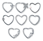 Piercing Daith Coração Prata Love Pedra Zirconia 10 Mm