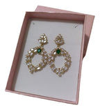 Brinco Dourado Zirconia Noiva Madrinha Festa Formatura Verde