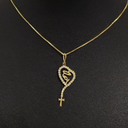 Colar Pingente Nossa Senhora Das Graças Zircônia Folheado