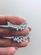 Brinco Ear Cuff Noiva Pedra Zirconia Prata Festa Debutante