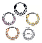 Piercing Nariz Septo Dourado Pedra Zirconia Daith Aço 8,5 Mm