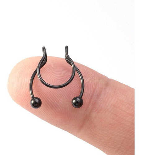 Piercing Nariz Septo Argola Falso Dourado Prata Preto Aço