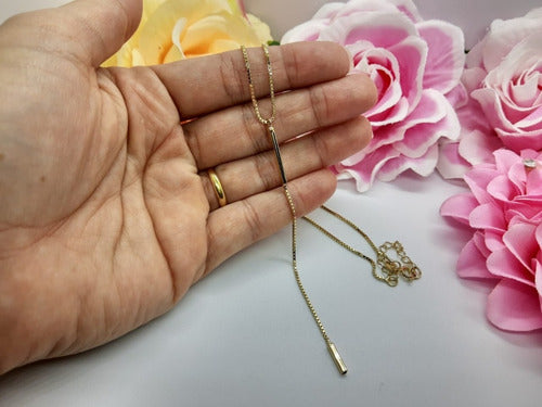 Colar Gravatinha Palito Folheado A Ouro 18k Dourado Semijoia