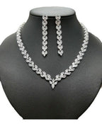 Conjunto Colar E Brinco Noiva Zircônia Prata Festa Debutante