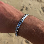 Pulseira Masculina 7 Mm Elo Grumet Aço Inoxidável Grossa
