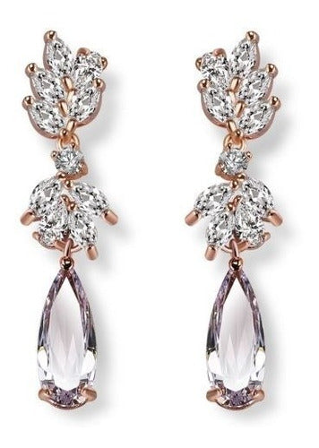 Brinco Noiva Zirconia Gota Prata Festa Madrinha Formatura