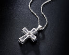 Colar Gargantilha Cruz Crucifixo Noiva Zirconia Prata