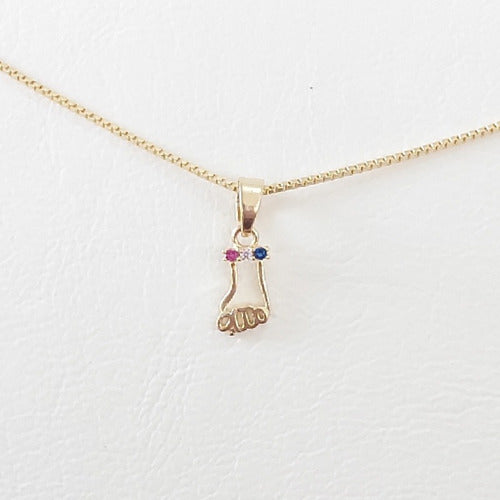 Colar Colorido Pingente Figuinha Figa Pedra Zirconia Sorte