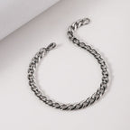 Pulseira Masculina 7 Mm Elo Grumet Aço Inoxidável Grossa