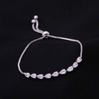 Pulseira Bracelete Prata Com Zircônia Noiva Debutante Gota