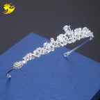 Coroa Tiara Cabelo Noiva Prata Princesa Zirconia Strass Gota