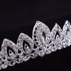 Coroa Tiara Cabelo Noiva Strass Prata Luxo Debutante