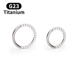 Piercing Argola 100% Titânio Septo Daith Pedra Zircônia 8 10