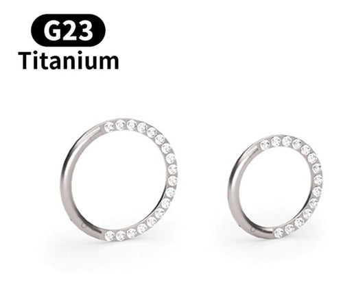 Piercing Argola 100% Titânio Septo Daith Pedra Zircônia 8 10