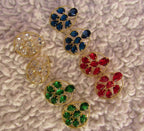 Brinco Dourado Noiva Pedra Zirconia Verde Azul Vermelhofesta