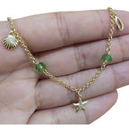 Pulseira Pingentes Fundo Do Mar Folheado Ouro Semi Joia