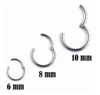 Piercing Argola Titânio Septo Helix Cartilagem 6 8 10 Mm