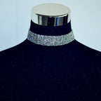 Colar Gargantilha Chocker Noiva Strass Prata Cristal Larga