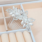 Arranjo Enfeite Cabelo Noiva Prata Strass Perola Barato