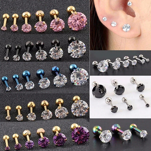 Piercing Tragus Cartilagem Ponto De Luz Zirconia 2 3 4 5 Mm