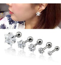 Piercing Tragus Helix Flat Cartilagem Mini Estrela 3 4 5 Mm