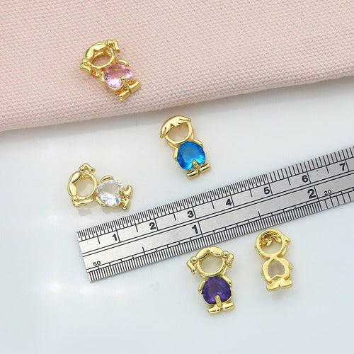 Colar Filhos Pedra Zirconia Banhado Ouro 18k Semi Joia