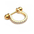 Piercing Argola Helix Dourado Ou Prata Pedra Zirconia 8 Mm