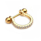 Piercing Argola Helix Dourado Ou Prata Pedra Zirconia 8 Mm