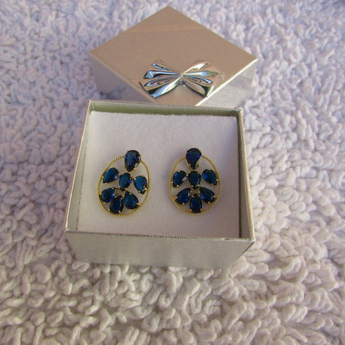 Brinco Dourado Noiva Pedra Zirconia Verde Azul Vermelhofesta