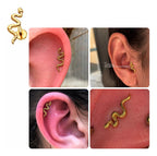 Piercing Tragus Cartilagem Cobra Aço Cirúrgico Helix Conch