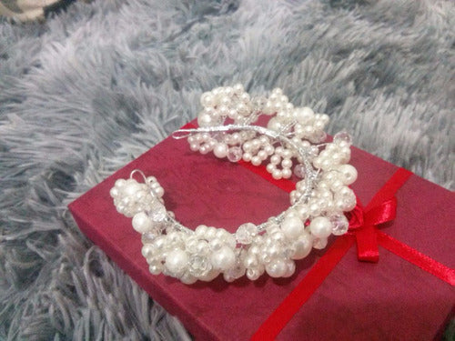 Tiara Arranjo Enfeite Cabelo Noiva Daminha Pérola