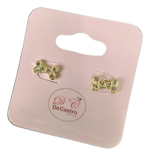 Brinco Infantil Pequeno Dourado Pedra Zirconia Antialérgico