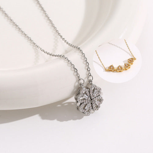 Colar Trevo Coração Dourado Ou Prata Festa Debutante Banhado