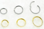 Piercing Argola 100% Titânio Septo Daith Pedra Zircônia 8 10