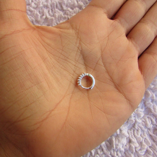 Piercing Cartilagem Brinco Argola Prata Pedra Zirconia 8 Mm